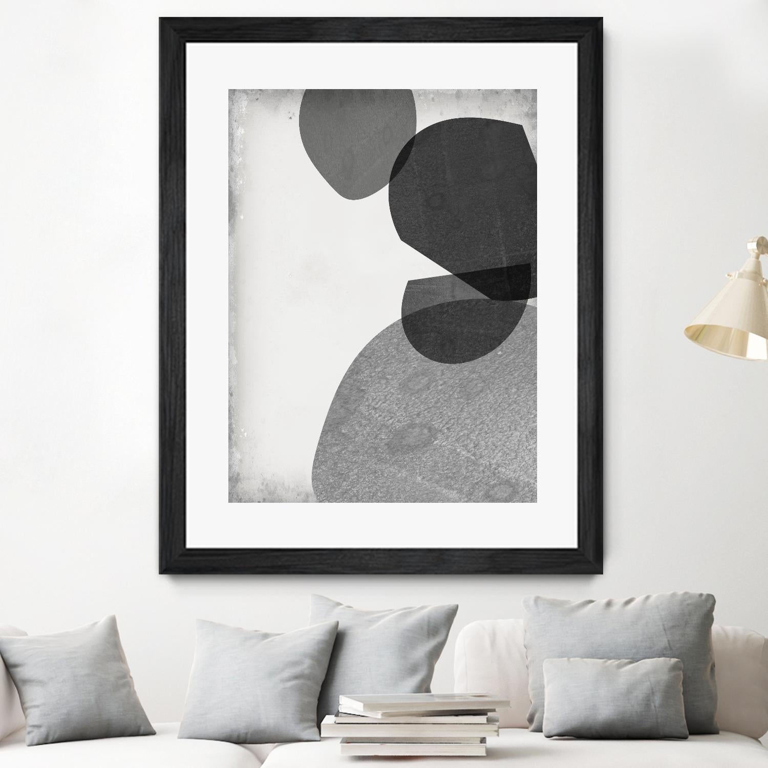 Grey Shapes IV by Jennifer Goldberger on GIANT ART - neutral abstract