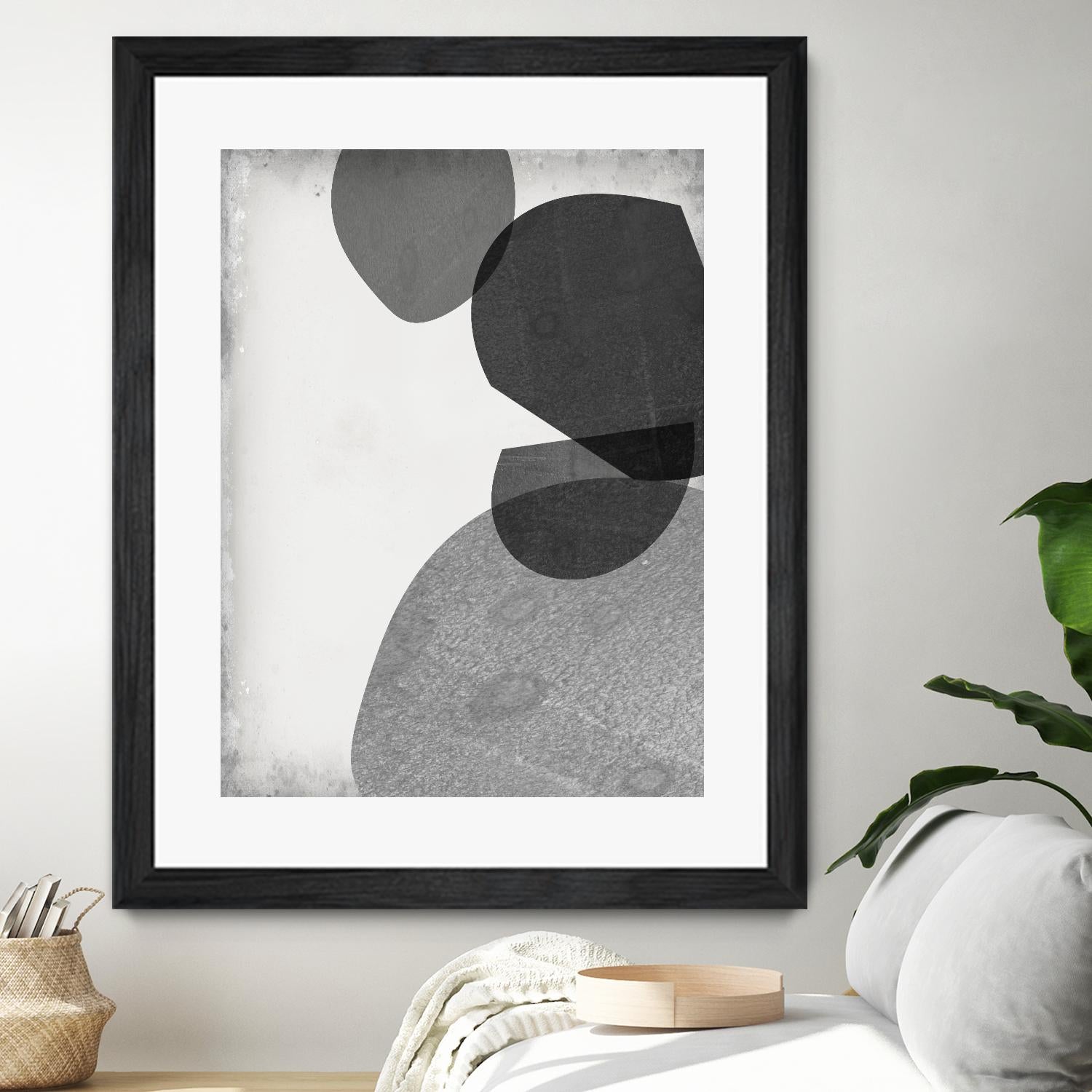 Grey Shapes IV by Jennifer Goldberger on GIANT ART - neutral abstract