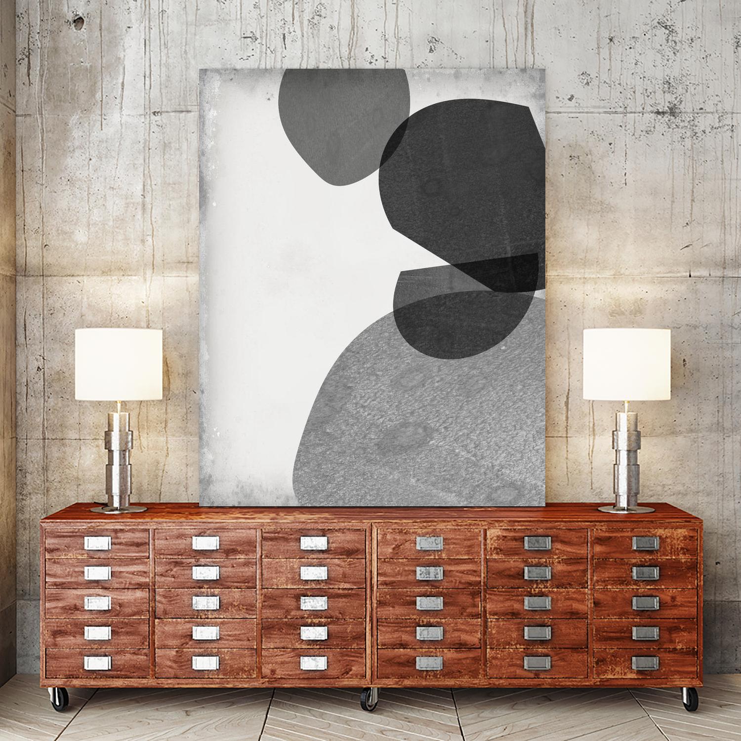 Grey Shapes IV by Jennifer Goldberger on GIANT ART - neutral abstract