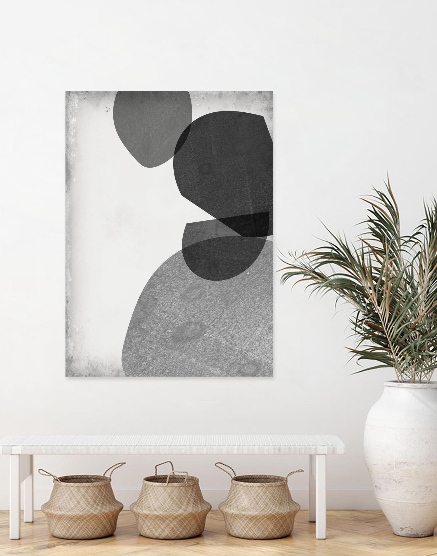 Grey Shapes IV by Jennifer Goldberger on GIANT ART - neutral abstract