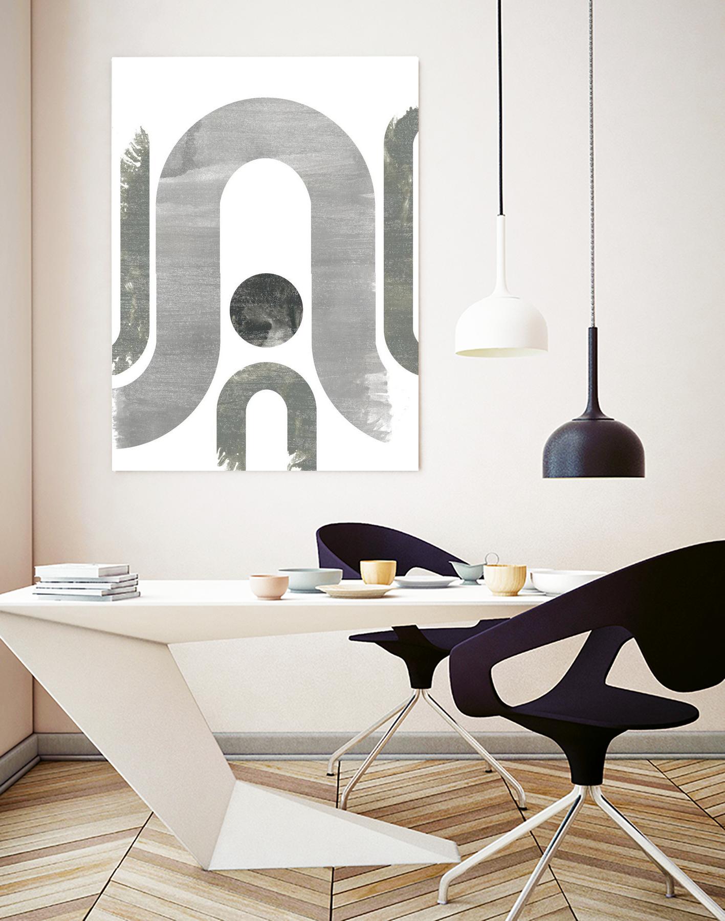 Lunar Maze II by June Erica Vess on GIANT ART - neutral abstract