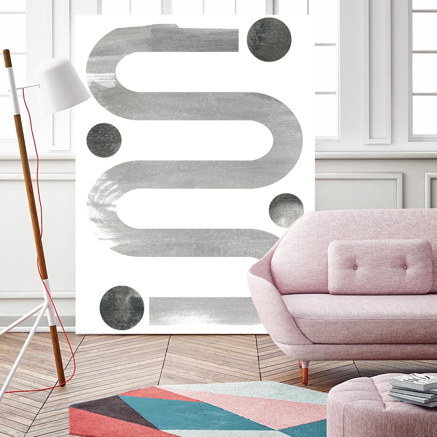 Lunar Maze IV by June Erica Vess on GIANT ART - neutral abstract