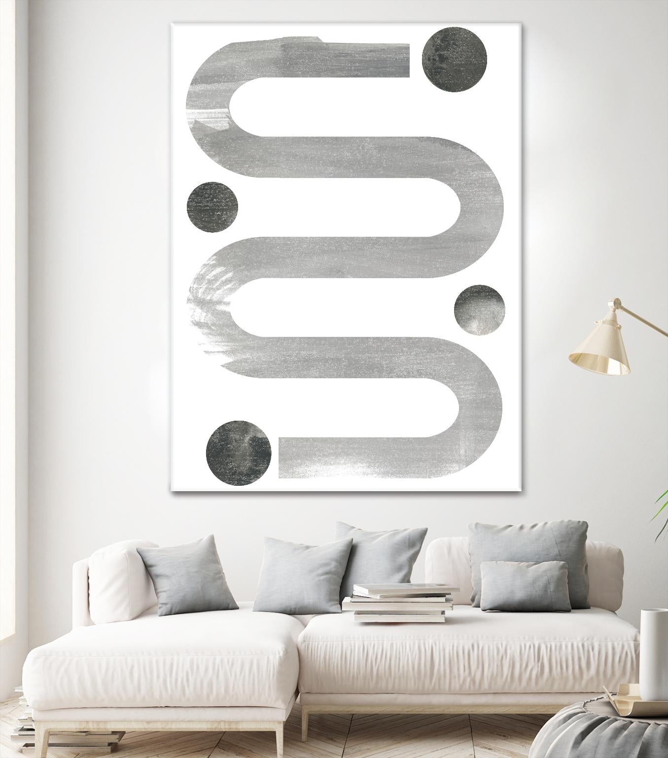 Lunar Maze IV by June Erica Vess on GIANT ART - neutral abstract