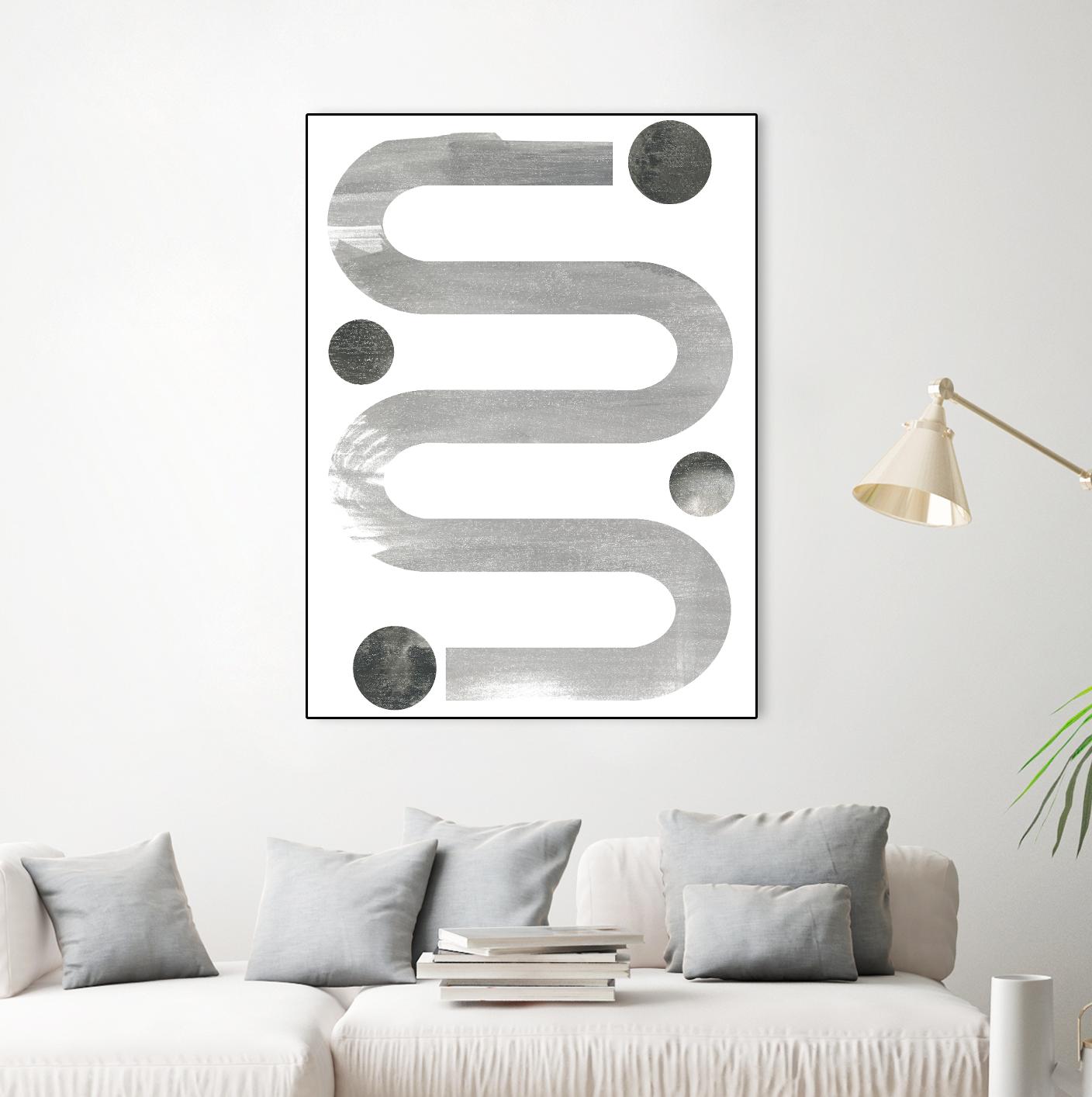 Lunar Maze IV by June Erica Vess on GIANT ART - neutral abstract