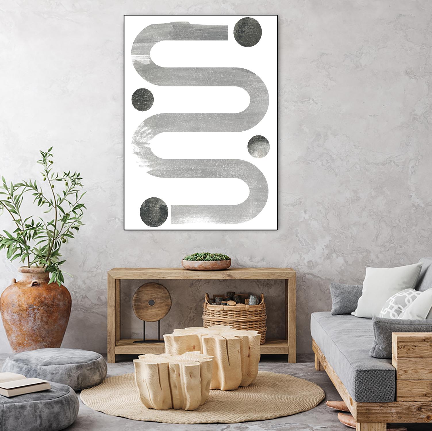 Lunar Maze IV by June Erica Vess on GIANT ART - neutral abstract