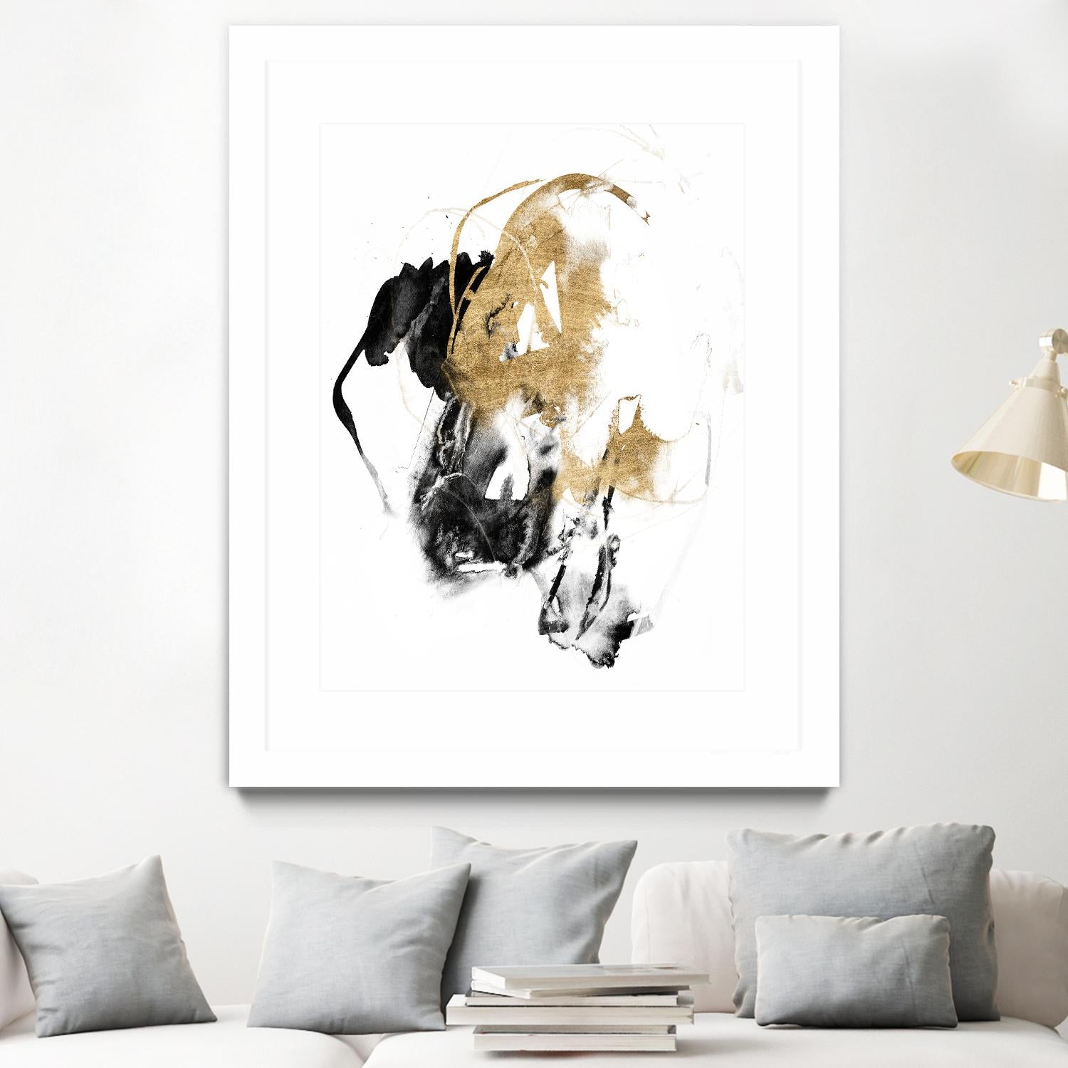 Black & Gold Splash II by Jennifer Goldberger on GIANT ART - metallics abstract