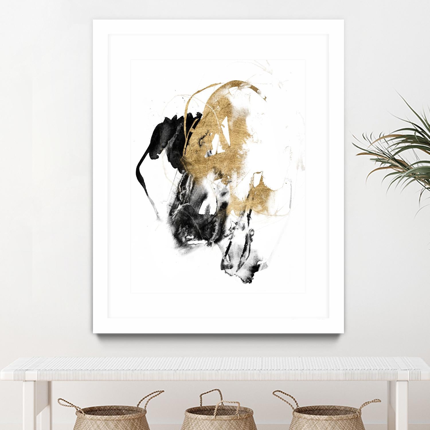 Black & Gold Splash II by Jennifer Goldberger on GIANT ART - metallics abstract