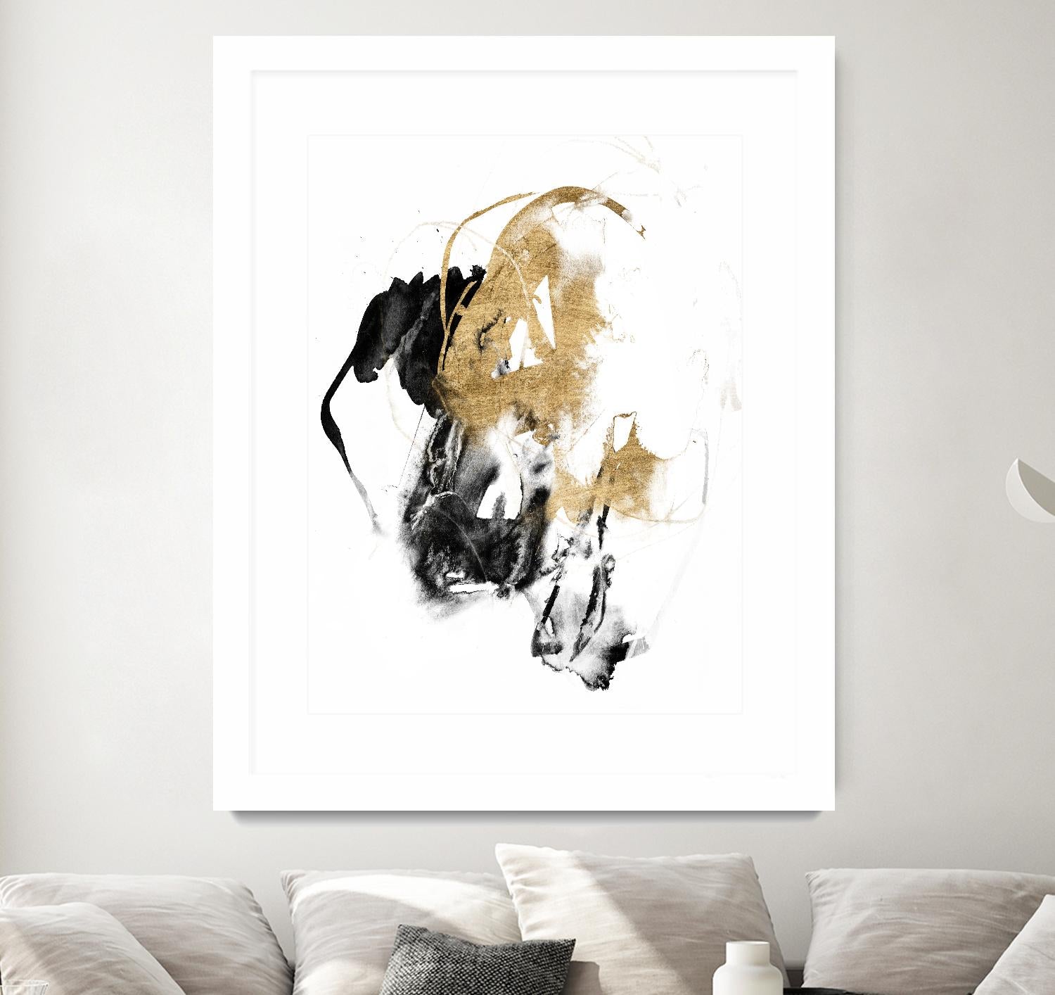 Black & Gold Splash II by Jennifer Goldberger on GIANT ART - metallics abstract