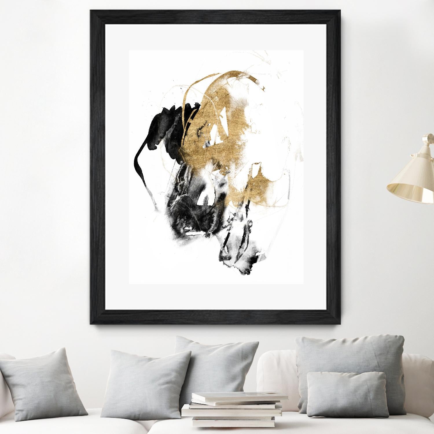 Black & Gold Splash II by Jennifer Goldberger on GIANT ART - metallics abstract
