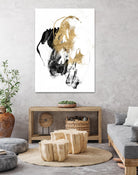 Black & Gold Splash II by Jennifer Goldberger on GIANT ART - metallics abstract