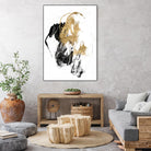 Black & Gold Splash II by Jennifer Goldberger on GIANT ART - metallics abstract