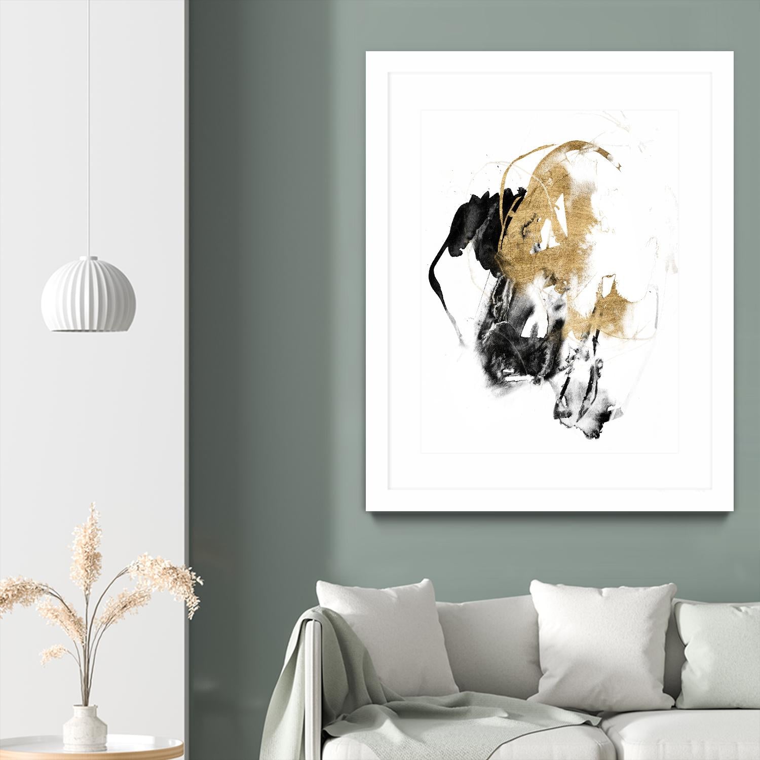 Black & Gold Splash II by Jennifer Goldberger on GIANT ART - metallics abstract