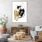 Black & Gold Splash III by Jennifer Goldberger on GIANT ART - metallics abstract