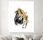 Black & Gold Splash IV by Jennifer Goldberger on GIANT ART - metallics abstract