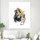 Black & Gold Splash IV by Jennifer Goldberger on GIANT ART - metallics abstract