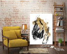 Black & Gold Splash IV by Jennifer Goldberger on GIANT ART - metallics abstract
