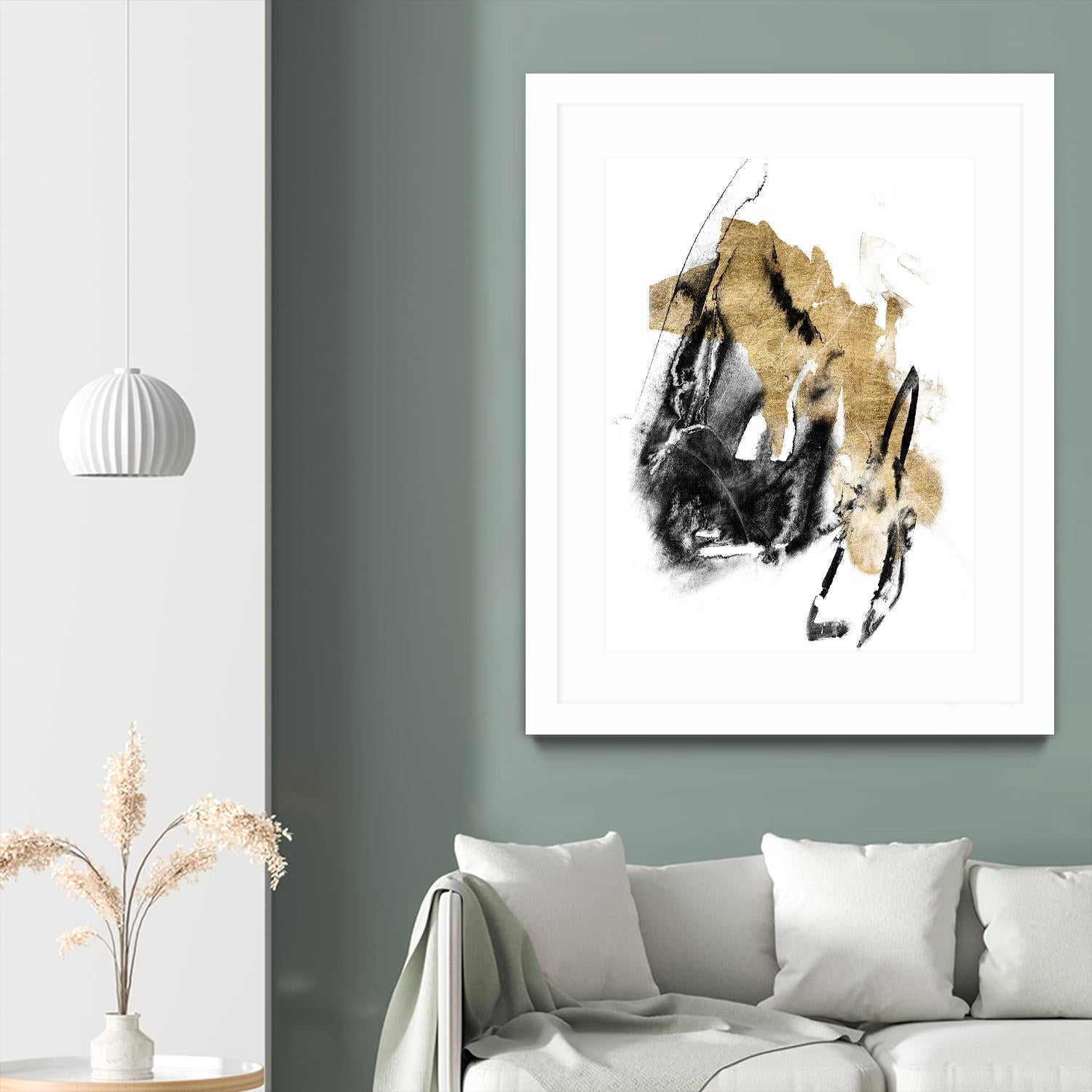 Black & Gold Splash IV by Jennifer Goldberger on GIANT ART - metallics abstract