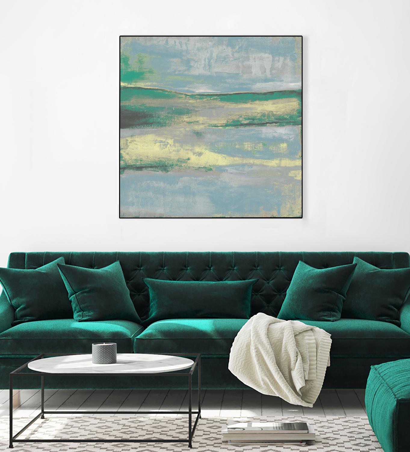 Cool Horizon II by Jennifer Goldberger on GIANT ART - green sea scene