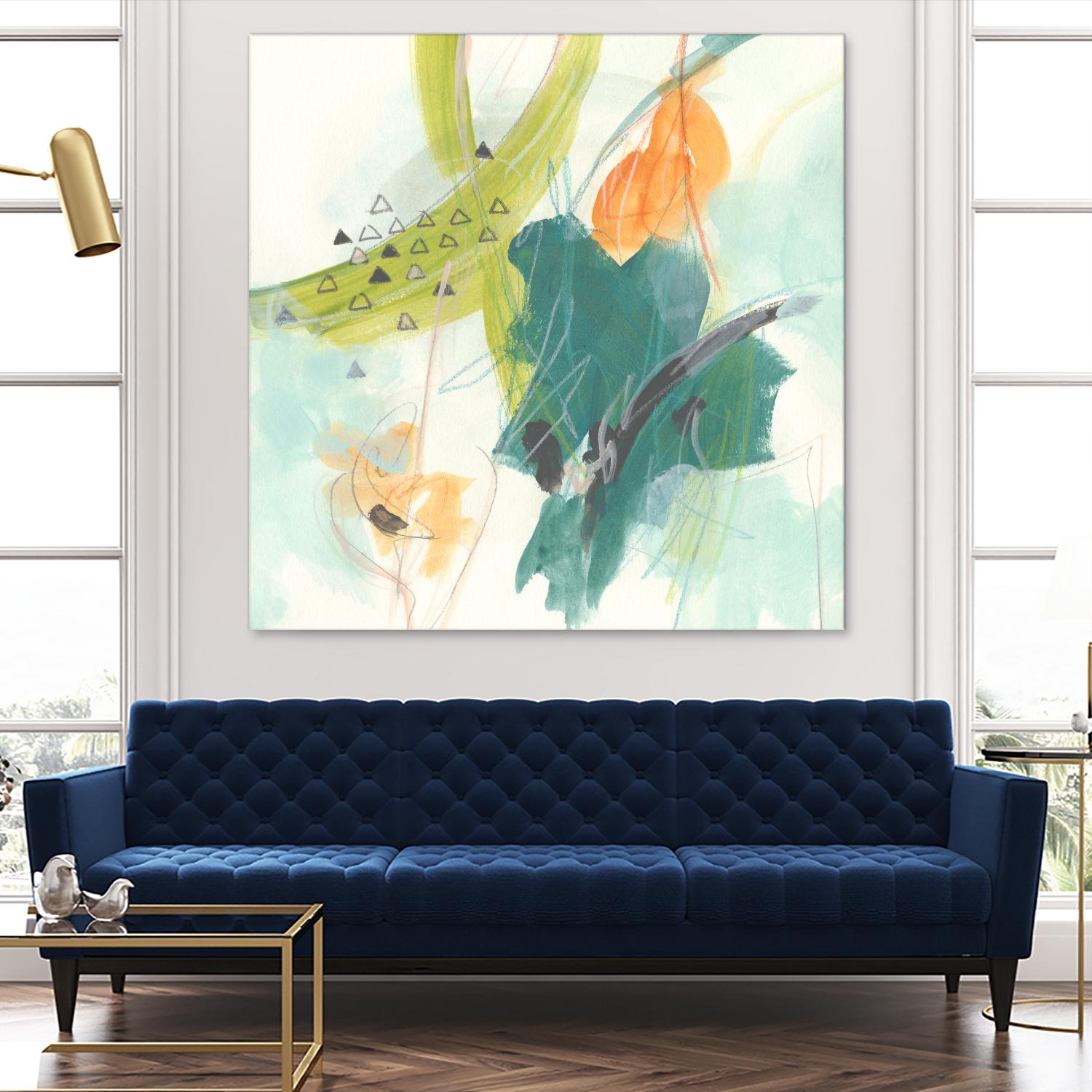 Skipping Stones I by June Erica Vess on GIANT ART - blue abstract