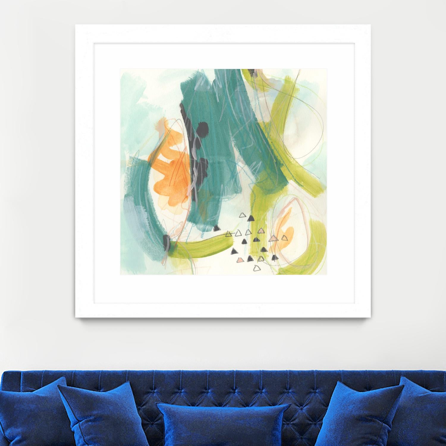 Skipping Stones II by June Erica Vess on GIANT ART - blue abstract