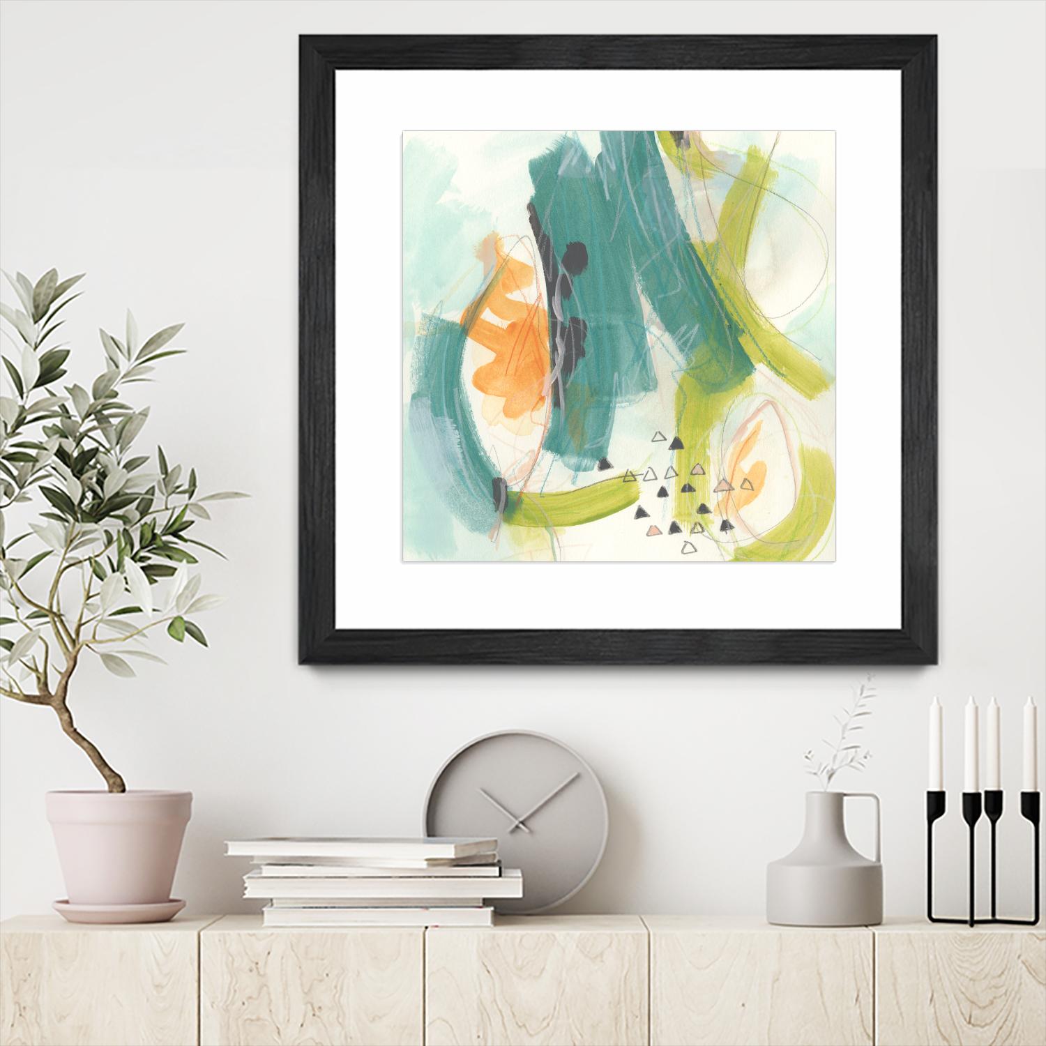 Skipping Stones II by June Erica Vess on GIANT ART - blue abstract