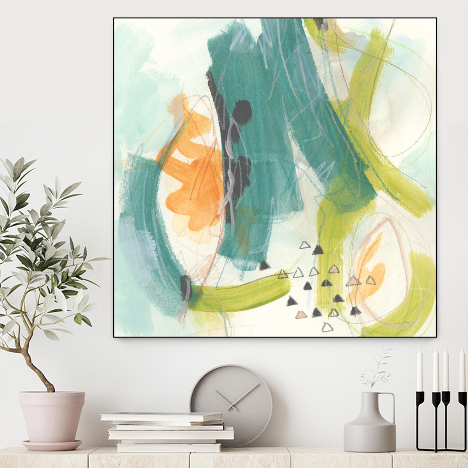 Skipping Stones II by June Erica Vess on GIANT ART - blue abstract