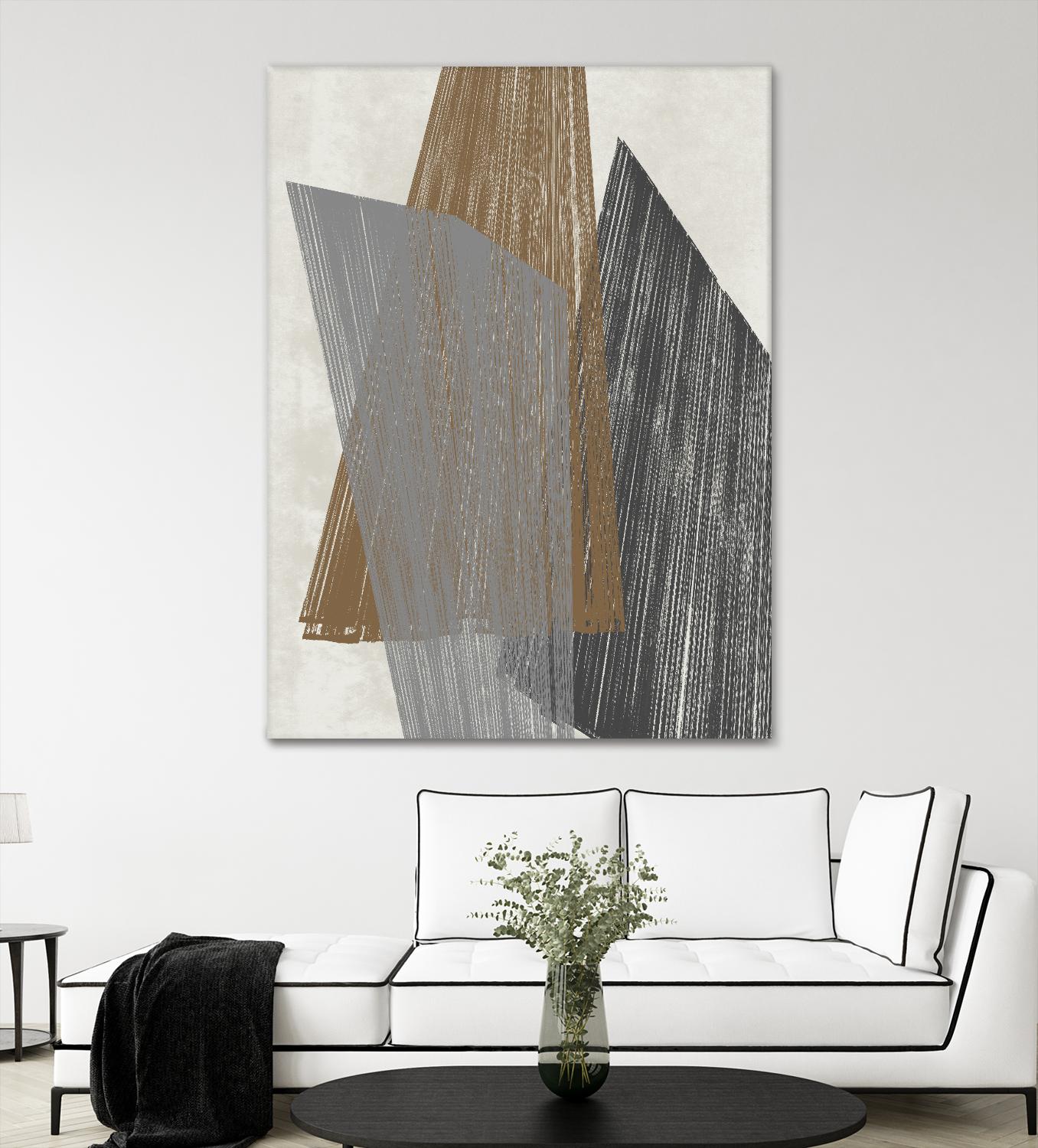 Triangle Stripes I by Jennifer Goldberger on GIANT ART - brown abstract