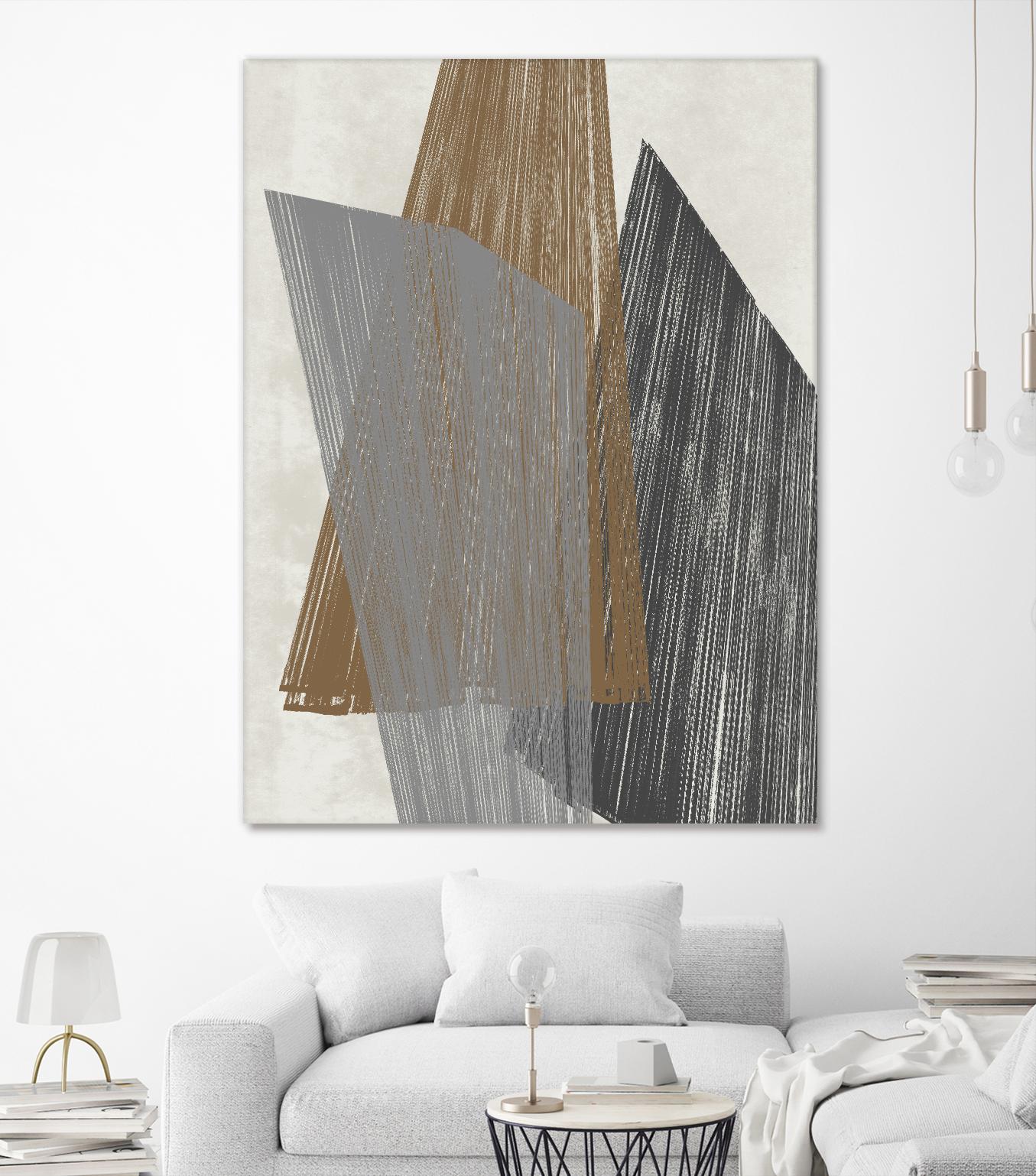 Triangle Stripes I by Jennifer Goldberger on GIANT ART - brown abstract