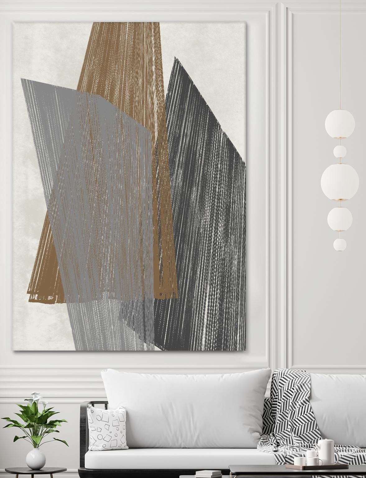 Triangle Stripes I by Jennifer Goldberger on GIANT ART - brown abstract
