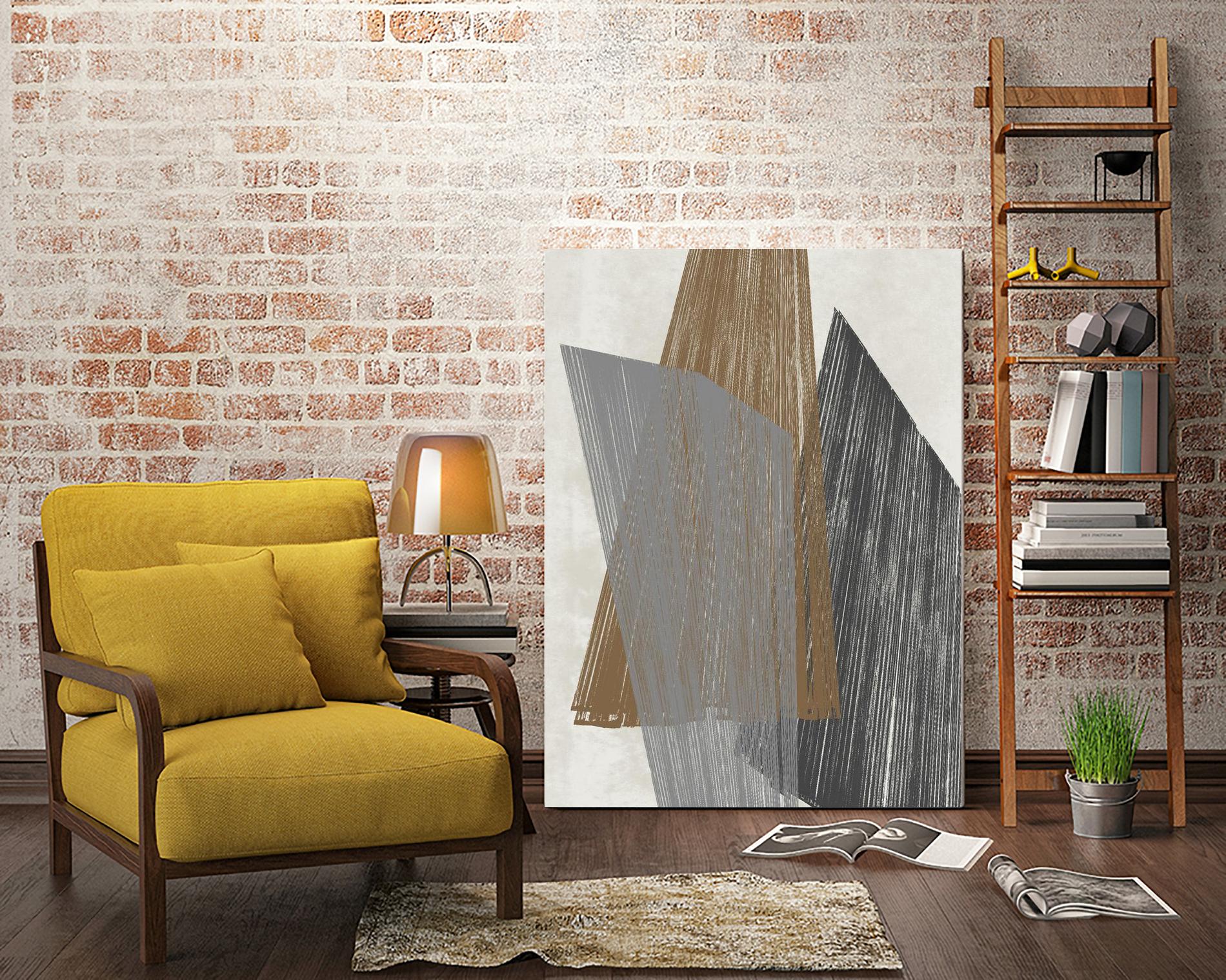 Triangle Stripes I by Jennifer Goldberger on GIANT ART - brown abstract