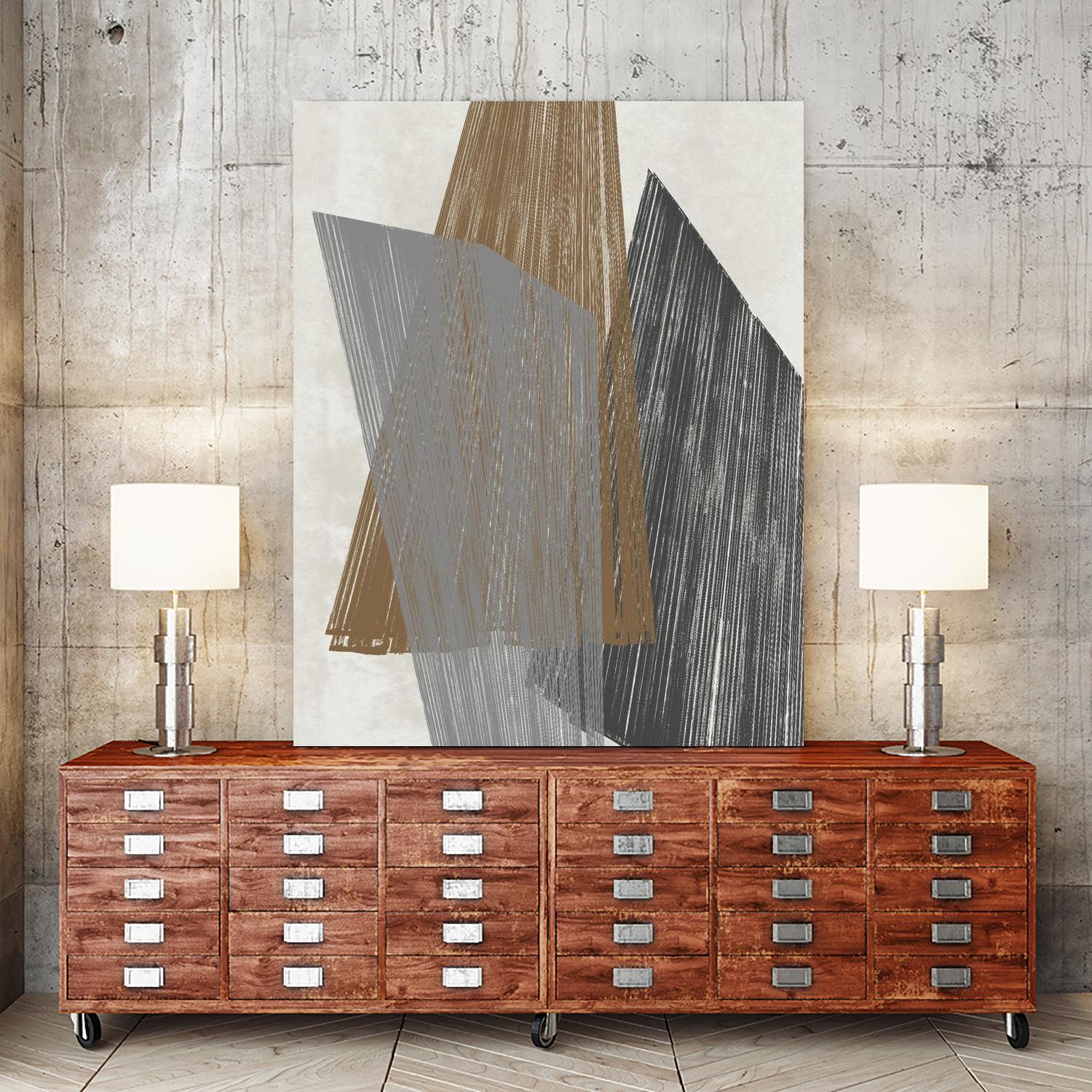 Triangle Stripes I by Jennifer Goldberger on GIANT ART - brown abstract
