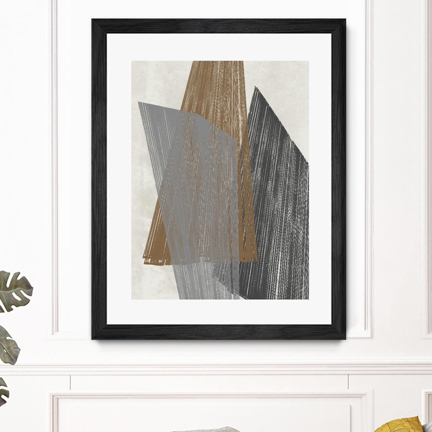 Triangle Stripes I by Jennifer Goldberger on GIANT ART - brown abstract