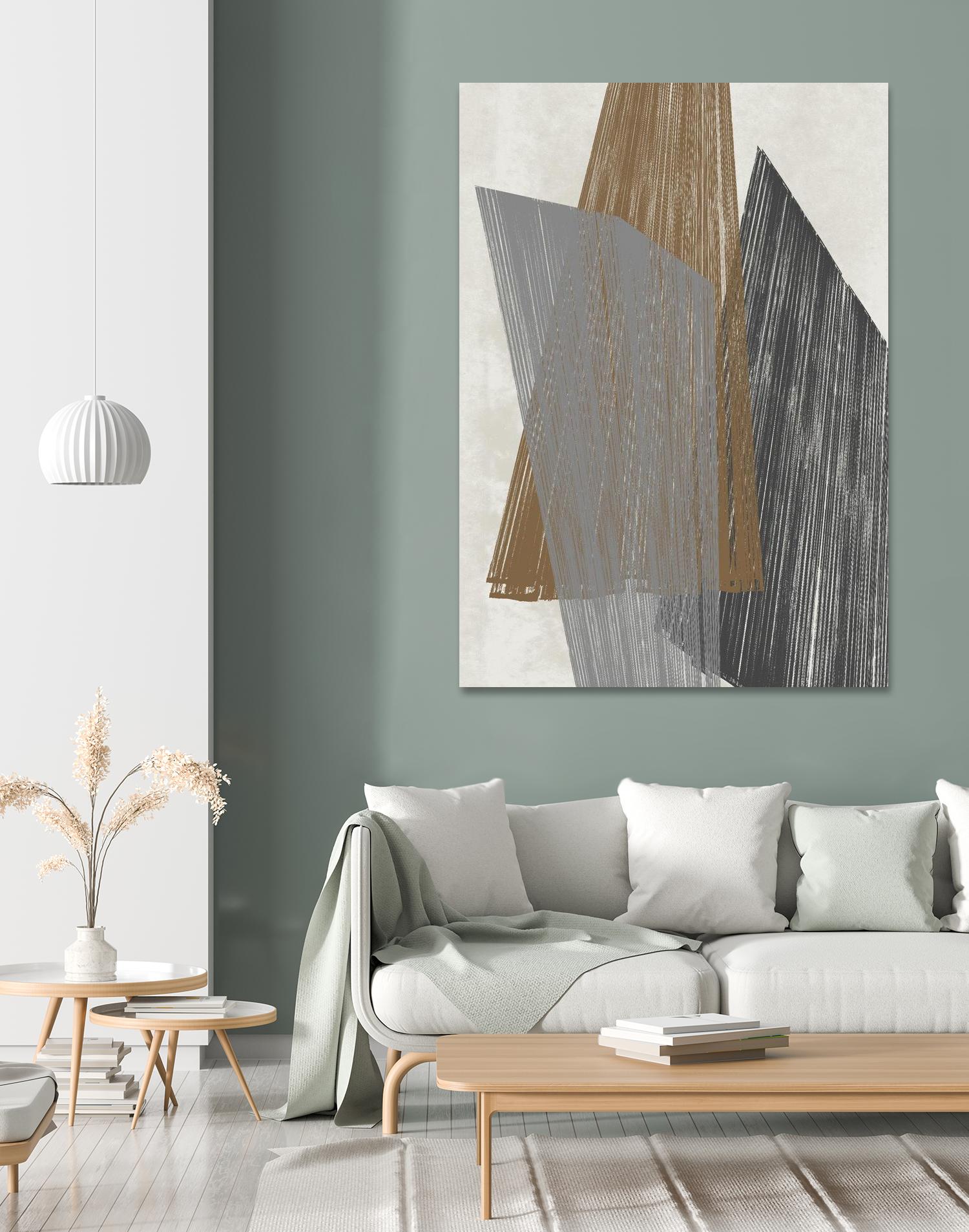 Triangle Stripes I by Jennifer Goldberger on GIANT ART - brown abstract