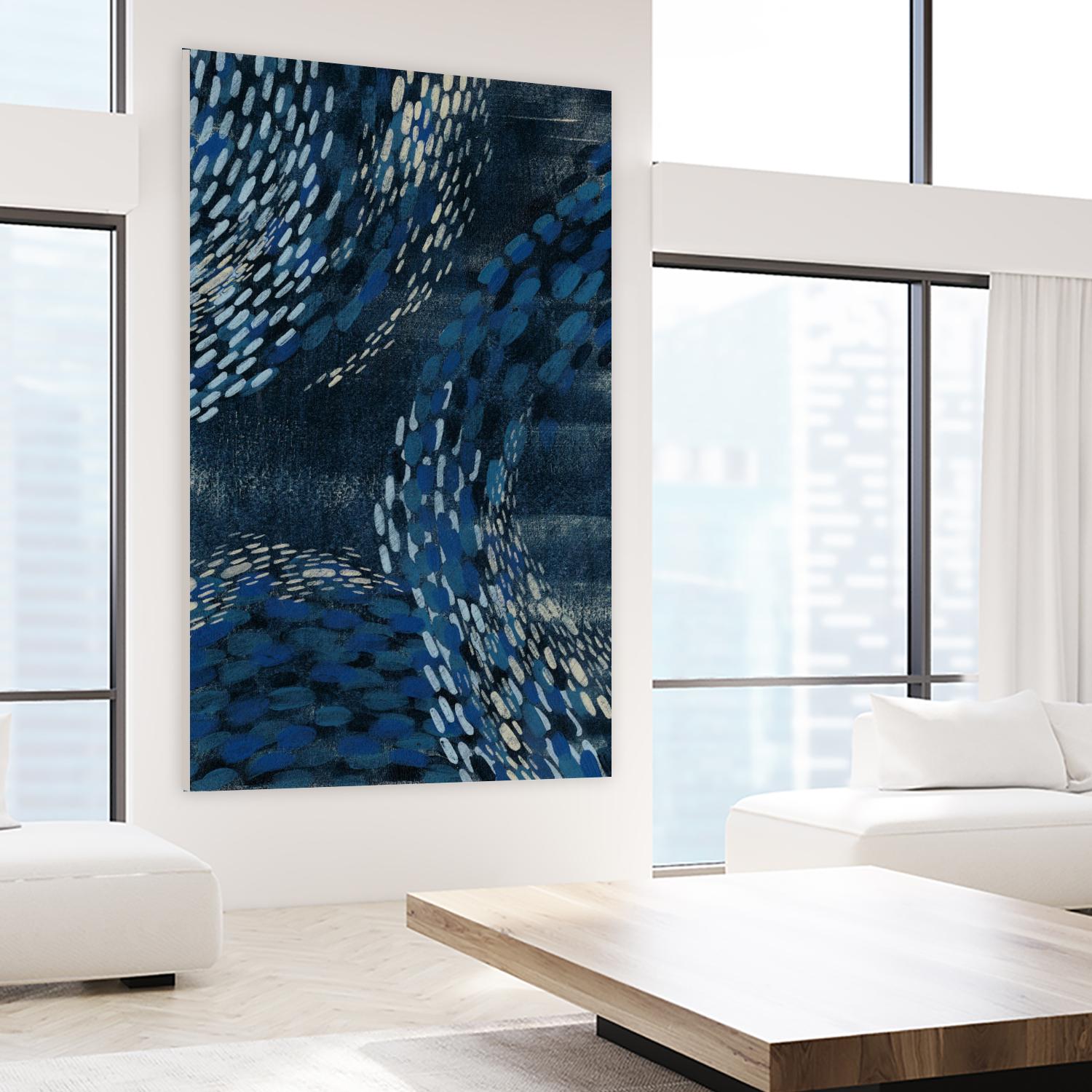 Moon Tide I by Grace Popp on GIANT ART - blue abstract