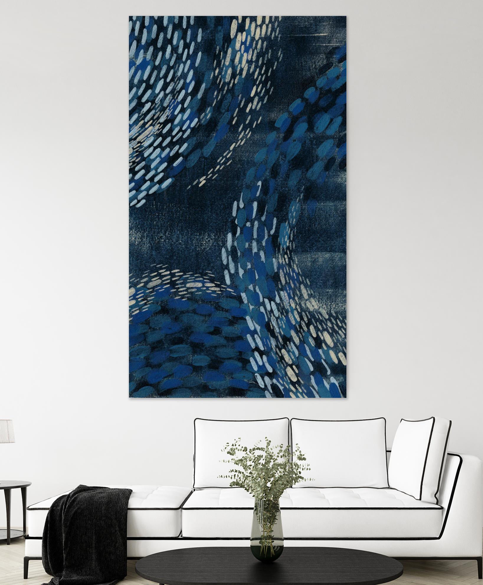 Moon Tide I by Grace Popp on GIANT ART - blue abstract