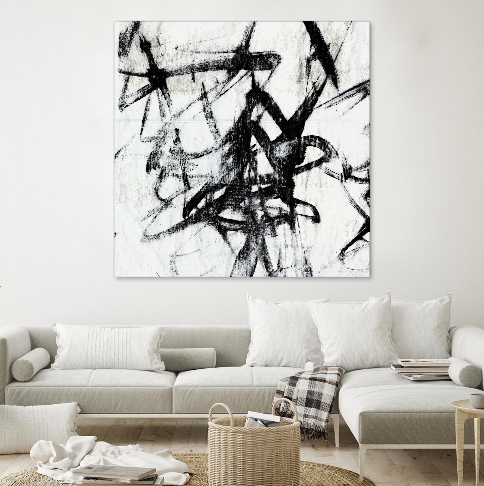 Monotype Scribble I by Jennifer Goldberger on GIANT ART - black abstract
