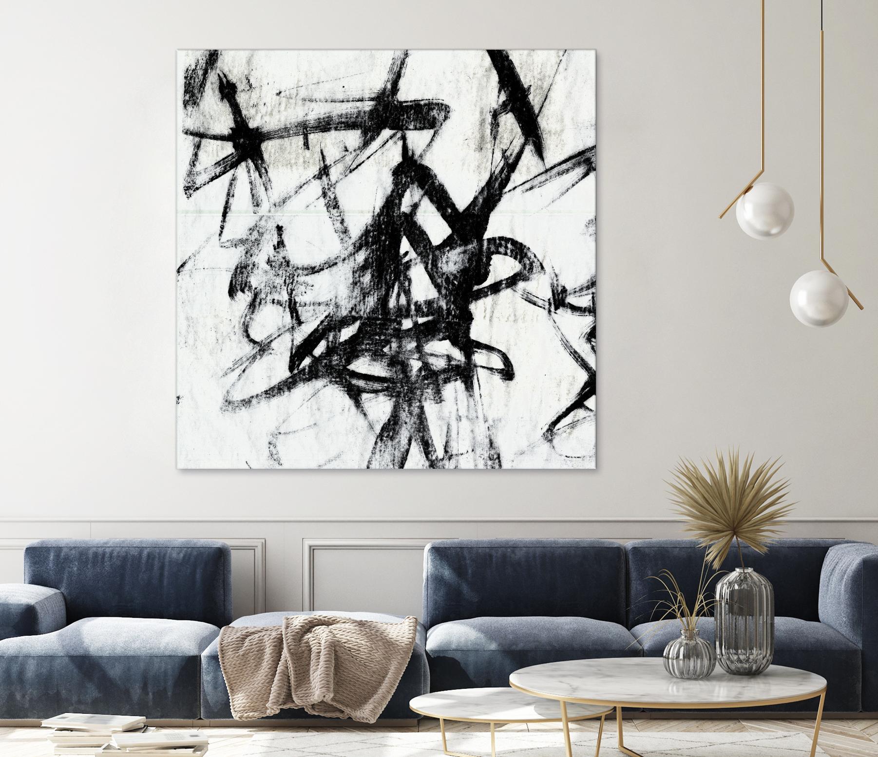Monotype Scribble I by Jennifer Goldberger on GIANT ART - black abstract