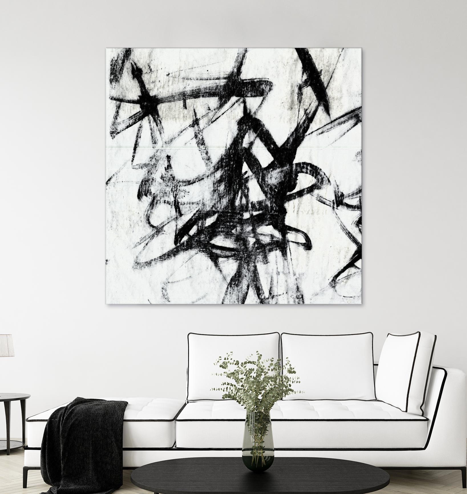 Monotype Scribble I by Jennifer Goldberger on GIANT ART - black abstract
