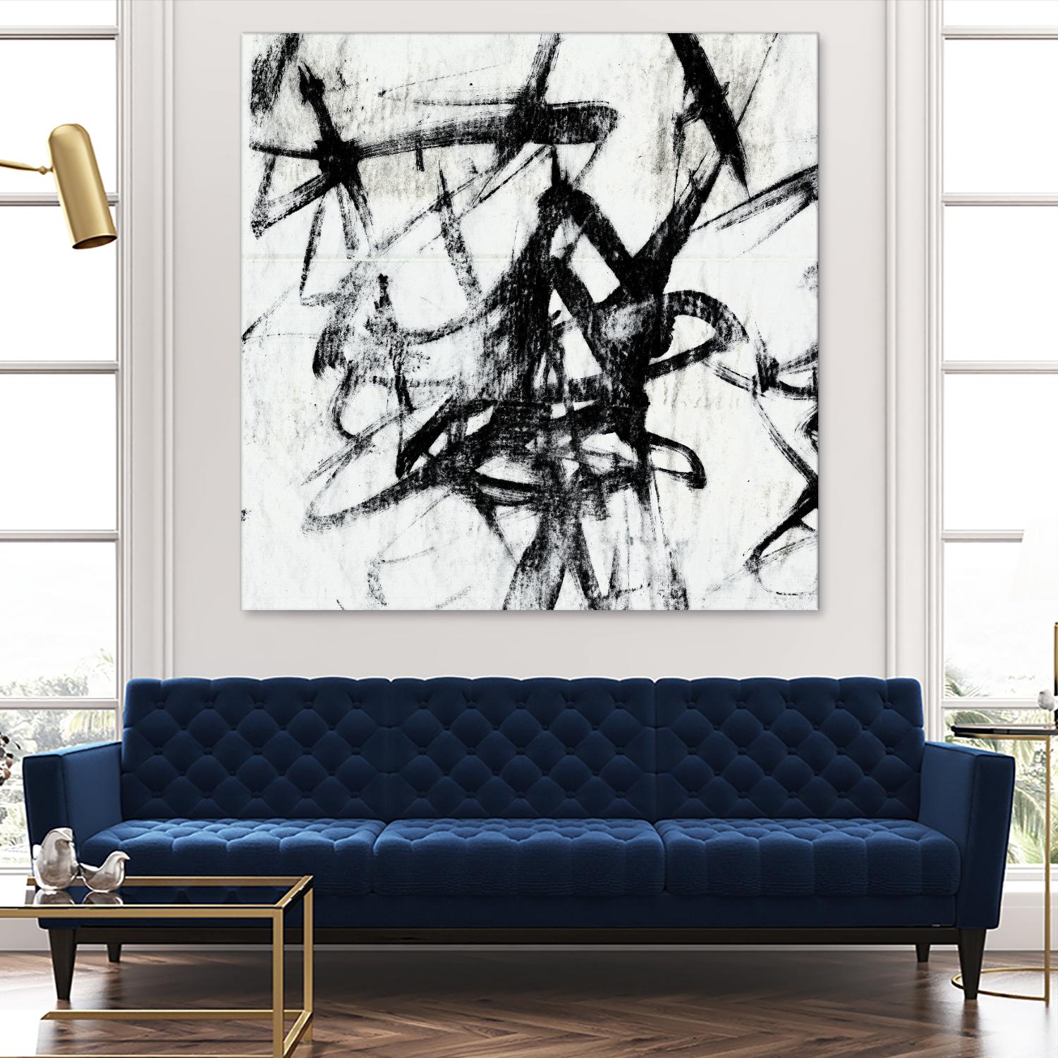 Monotype Scribble I by Jennifer Goldberger on GIANT ART - black abstract