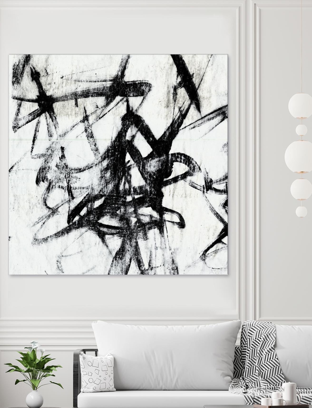 Monotype Scribble I by Jennifer Goldberger on GIANT ART - black abstract