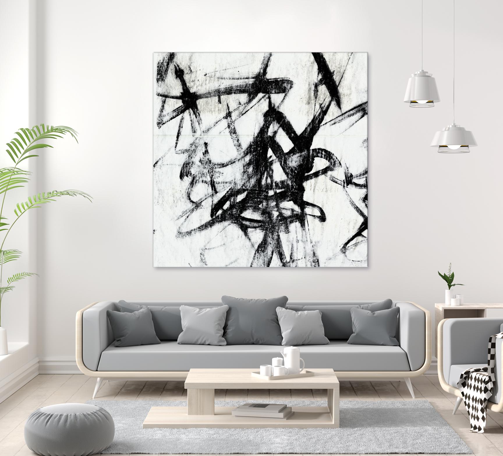 Monotype Scribble I by Jennifer Goldberger on GIANT ART - black abstract