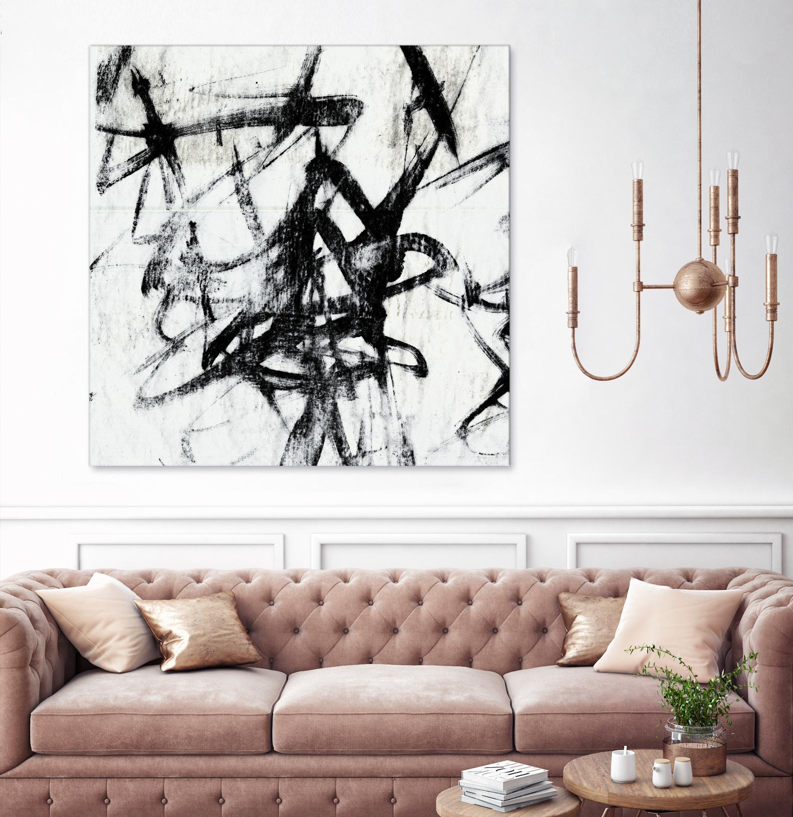 Monotype Scribble I by Jennifer Goldberger on GIANT ART - black abstract