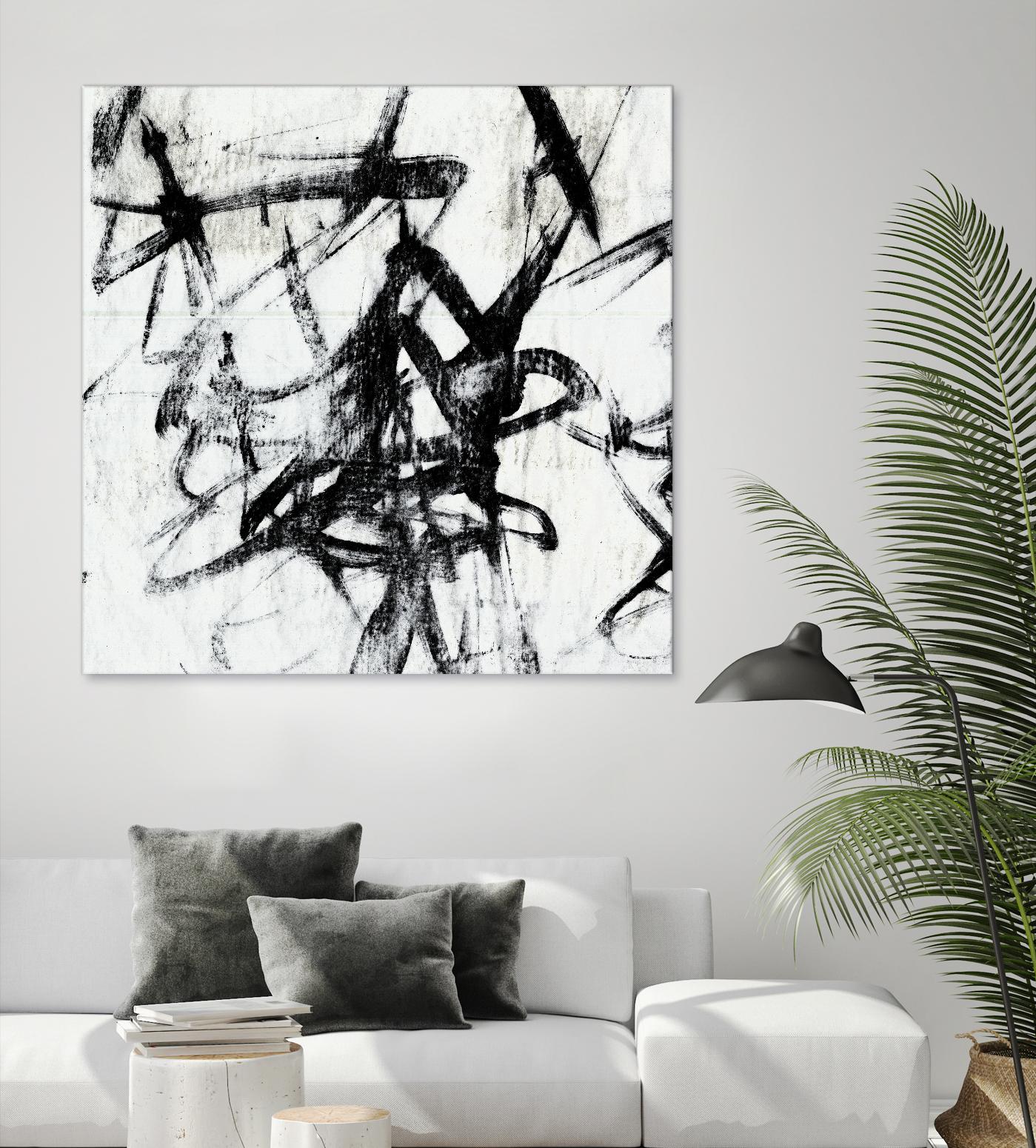 Monotype Scribble I by Jennifer Goldberger on GIANT ART - black abstract
