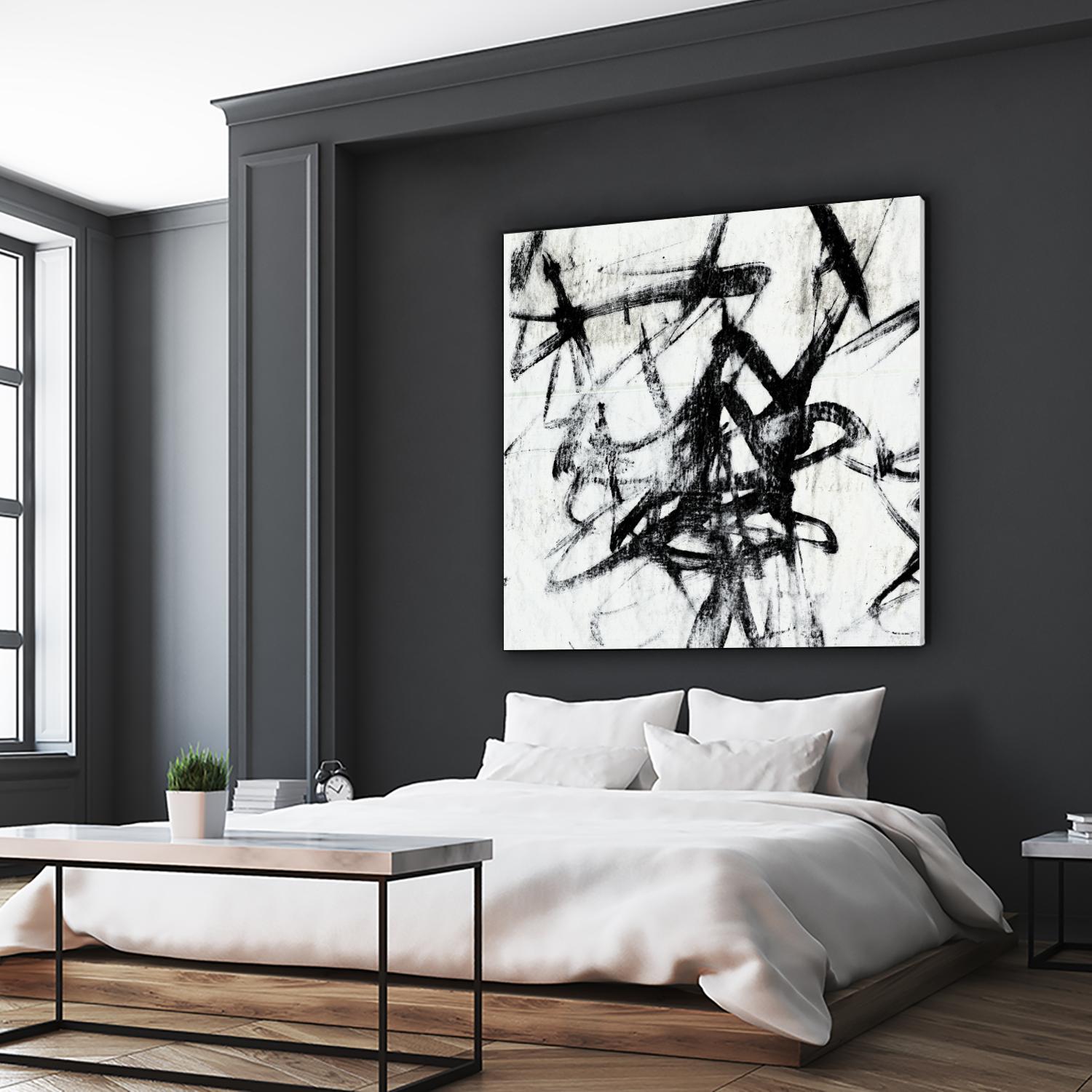 Monotype Scribble I by Jennifer Goldberger on GIANT ART - black abstract