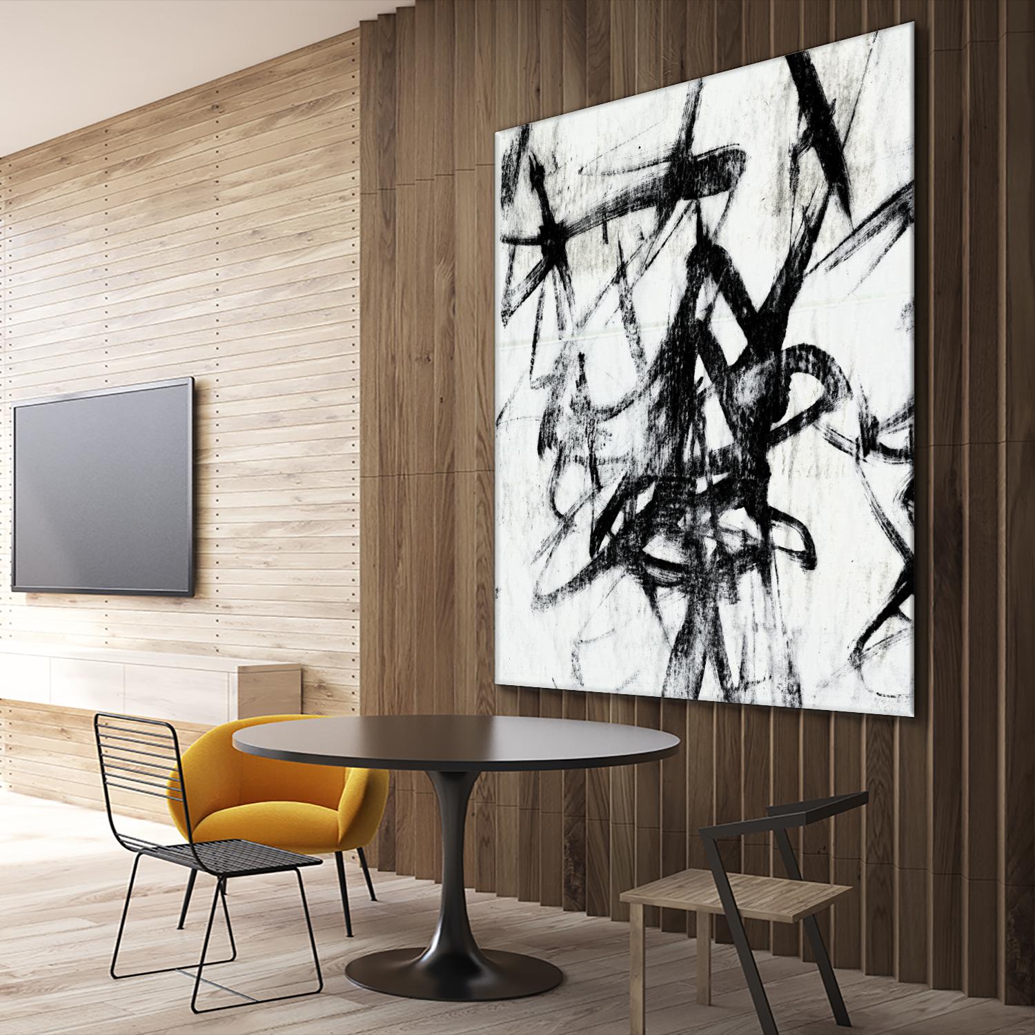 Monotype Scribble I by Jennifer Goldberger on GIANT ART - black abstract