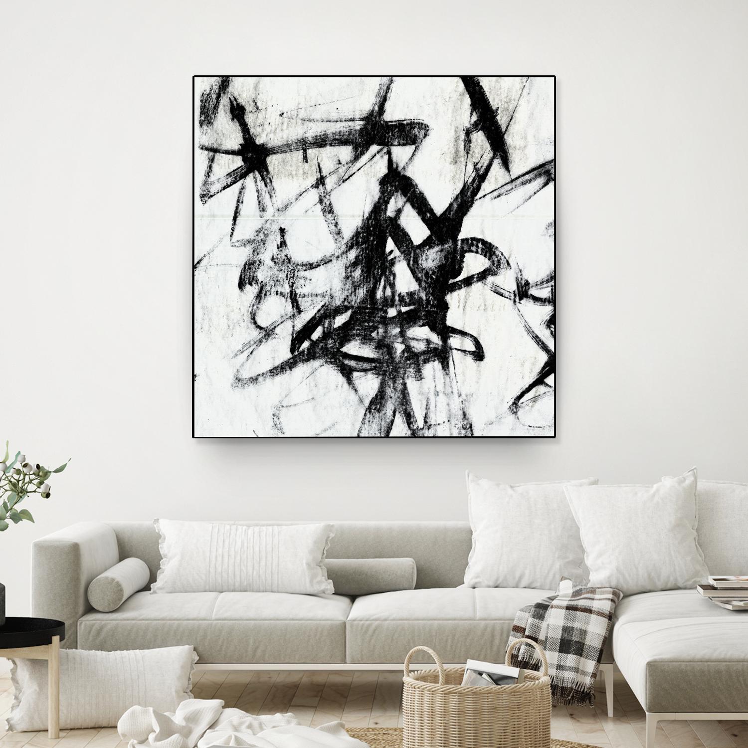 Monotype Scribble I by Jennifer Goldberger on GIANT ART - black abstract