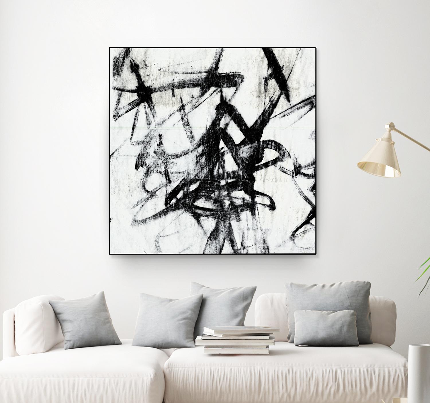 Monotype Scribble I by Jennifer Goldberger on GIANT ART - black abstract