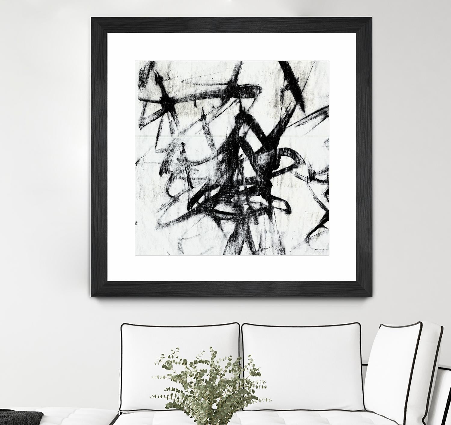 Monotype Scribble I by Jennifer Goldberger on GIANT ART - black abstract