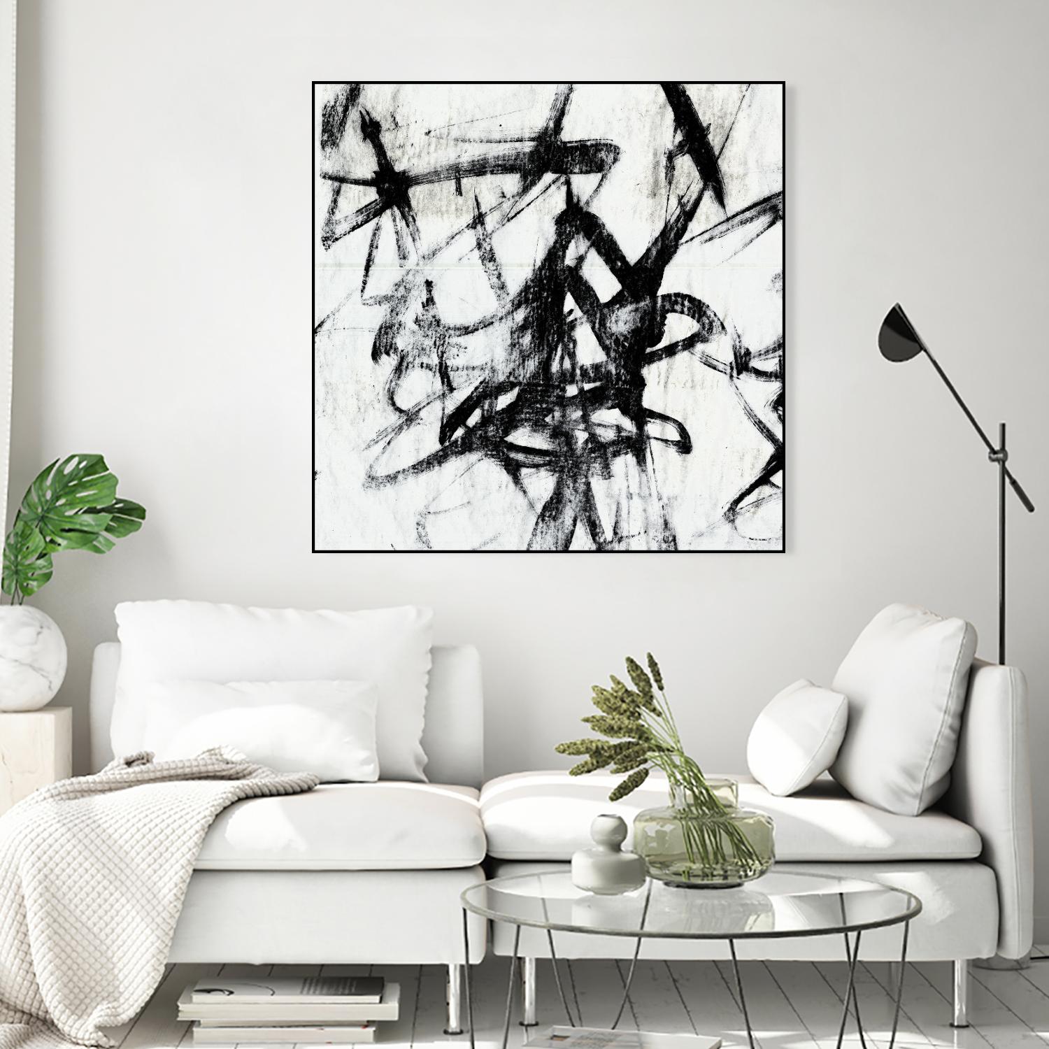 Monotype Scribble I by Jennifer Goldberger on GIANT ART - black abstract