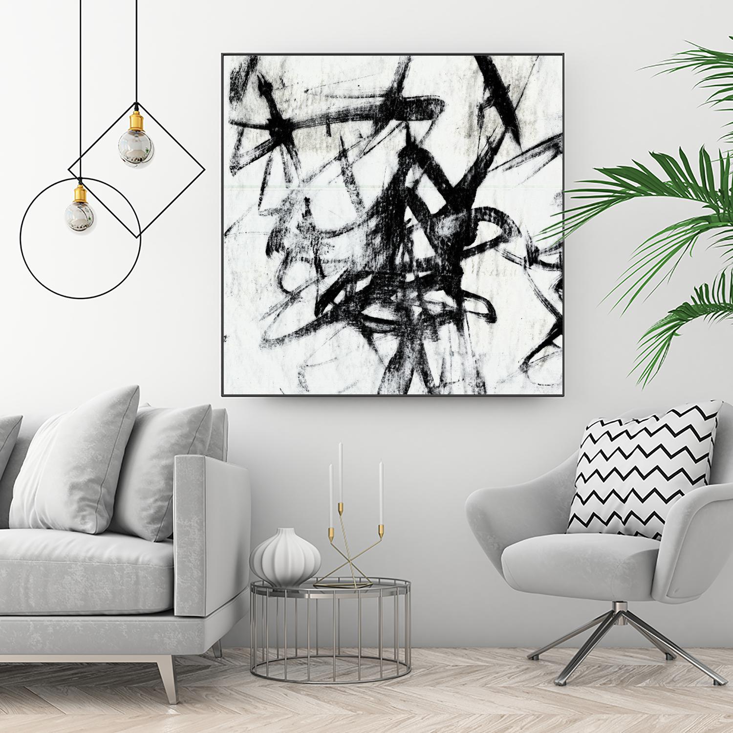 Monotype Scribble I by Jennifer Goldberger on GIANT ART - black abstract